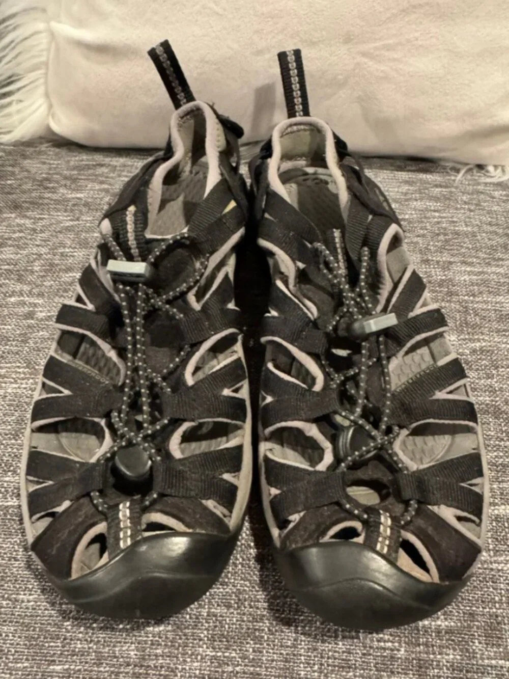 KEEN Whisper Sandals Women's 7.5 EU 38 Black Gray Waterproof Hiking Trail Shoes